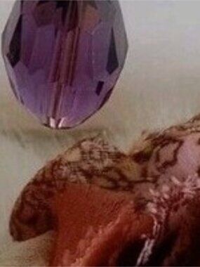 Women's Purple & Clear Beaded Dangle Earrings  2" Drop Boho Fashion Jewelry NIP
